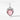 silver, heart-shaped October birthstone charm pendant on white background