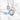 Silver necklace with blue accents and matching earrings on a white background