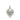 Silver heart-shaped pendant with engraved text on a white background