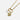 Gold necklace with heart-shaped 'LOVE' tag and clover charm on a white background