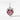 silver heart-shaped February birthstone charm pendant on white background