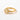 Gold ring with a circular design and embedded stones on a white background
