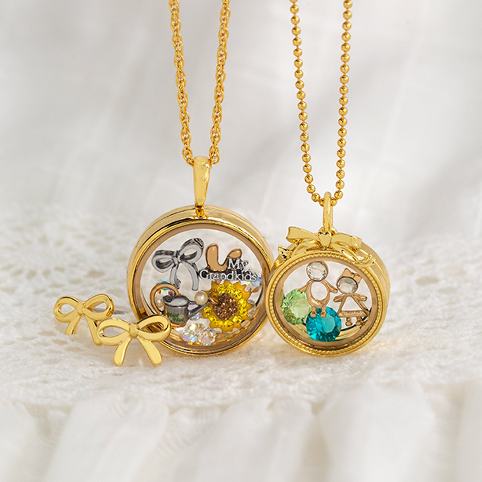 Gold Girl Crystal Charm – Origami Owl1