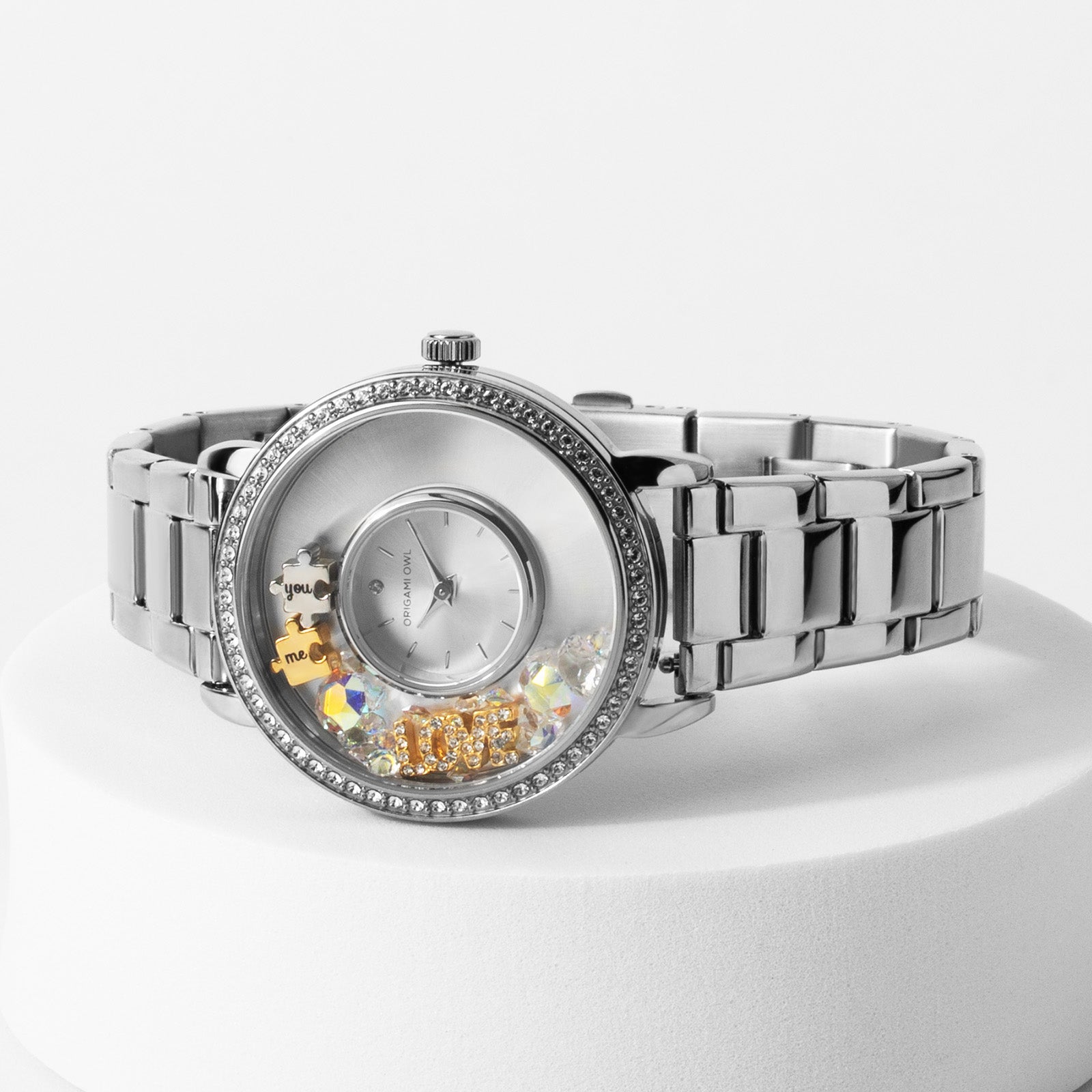 Signature Living Locket Watch - Stainless Steel – Origami Owl