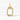 Gold pendant with rectangular design and embedded stones on a white background