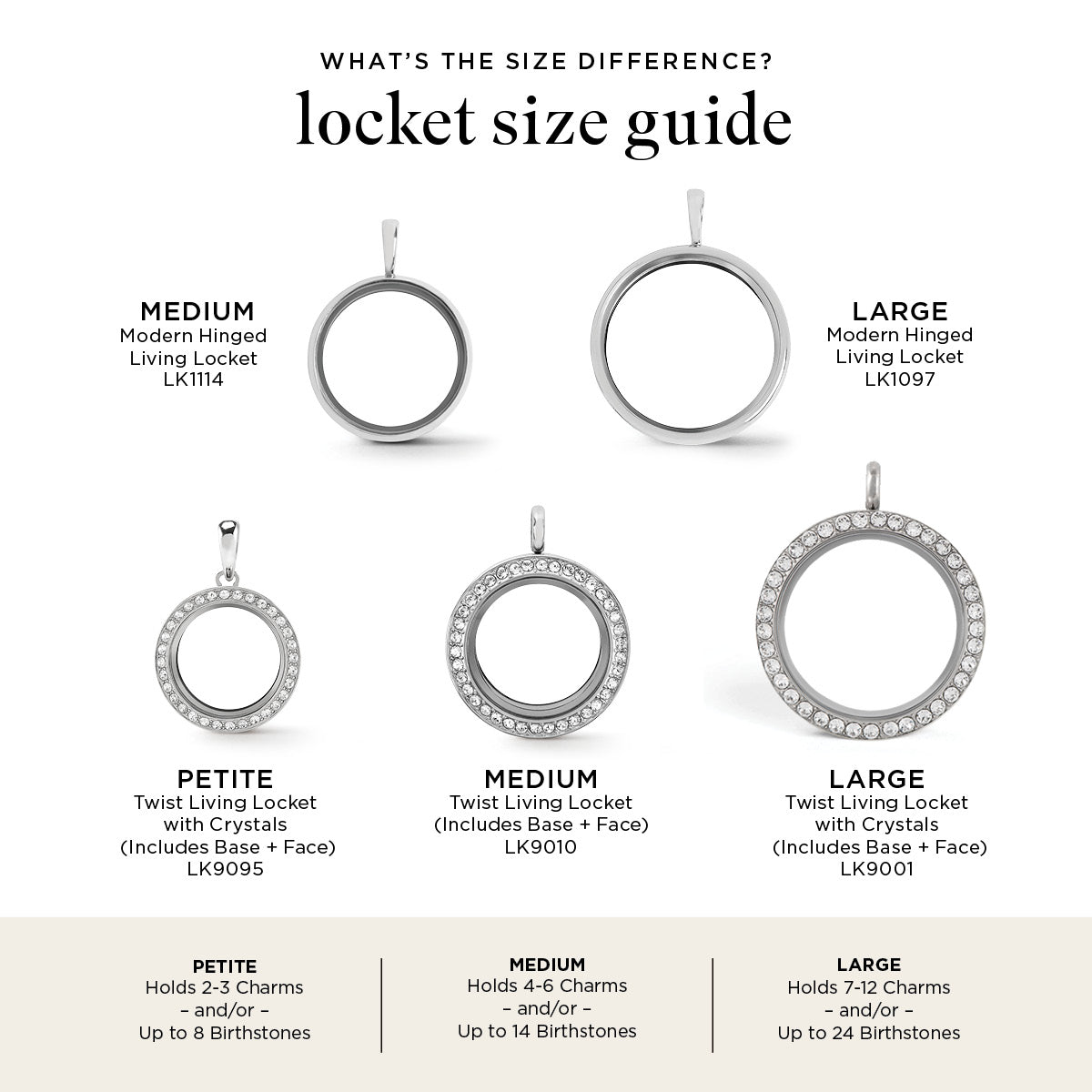 Locket Size Ranges The Blueglass Locket Sapphire Crystal Locket, 18-20